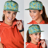 Tuvalu Manuia te Kilisimasi Snapback Cap Pacific Patchwork Xmas Vibes LT9 - Polynesian Pride