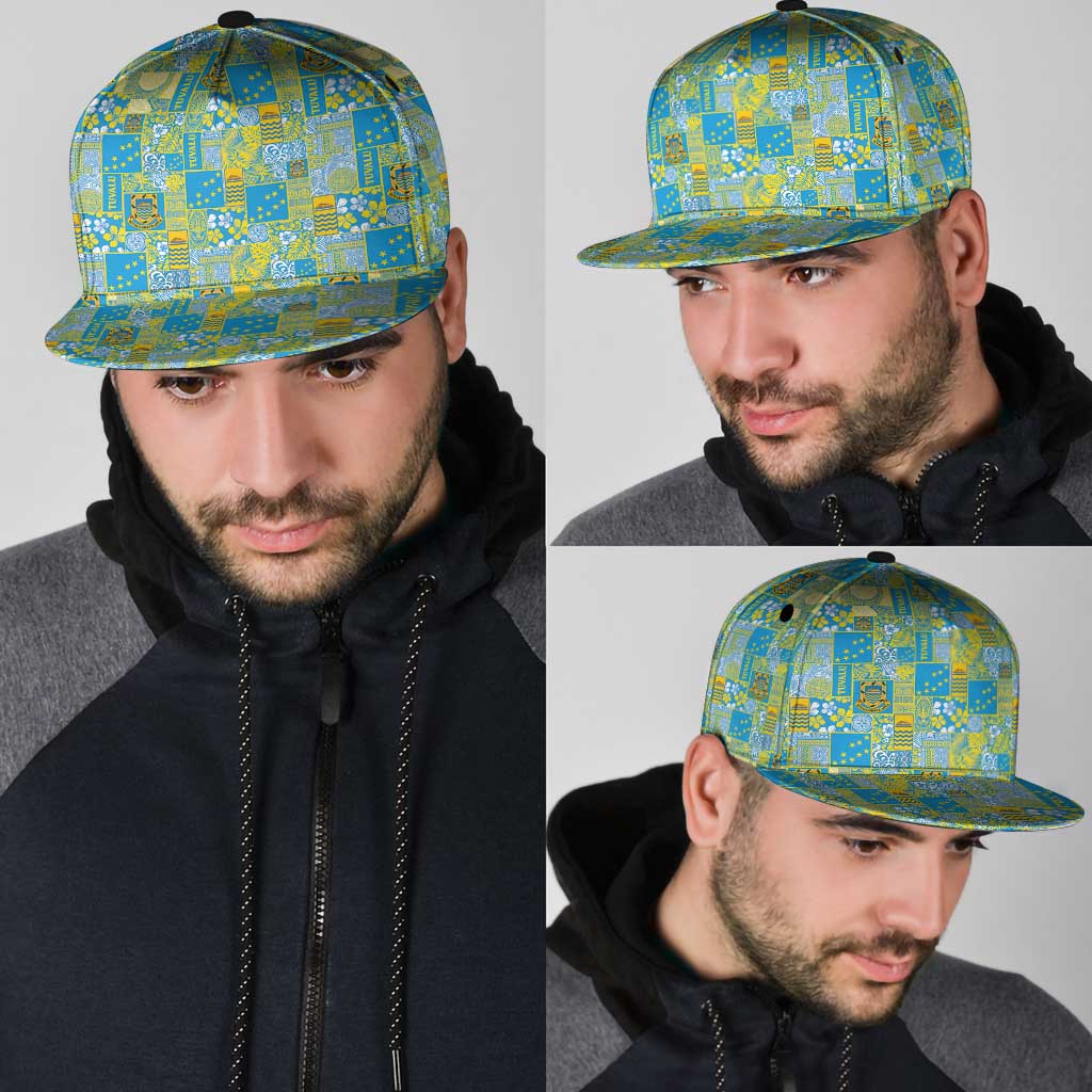 Tuvalu Manuia te Kilisimasi Snapback Cap Pacific Patchwork Xmas Vibes LT9 - Polynesian Pride
