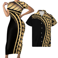 Polynesian Pride Matching Clothes For Couples Polynesian Tribal Curve Bodycon Dress And Hawaii Shirt No Dress - Polynesian Pride