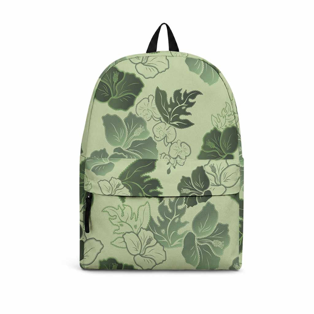 Vesuvian Green Aloha Hawaii Hibiscus Orchid Seamless Backpack LT14 Green - Polynesian Pride