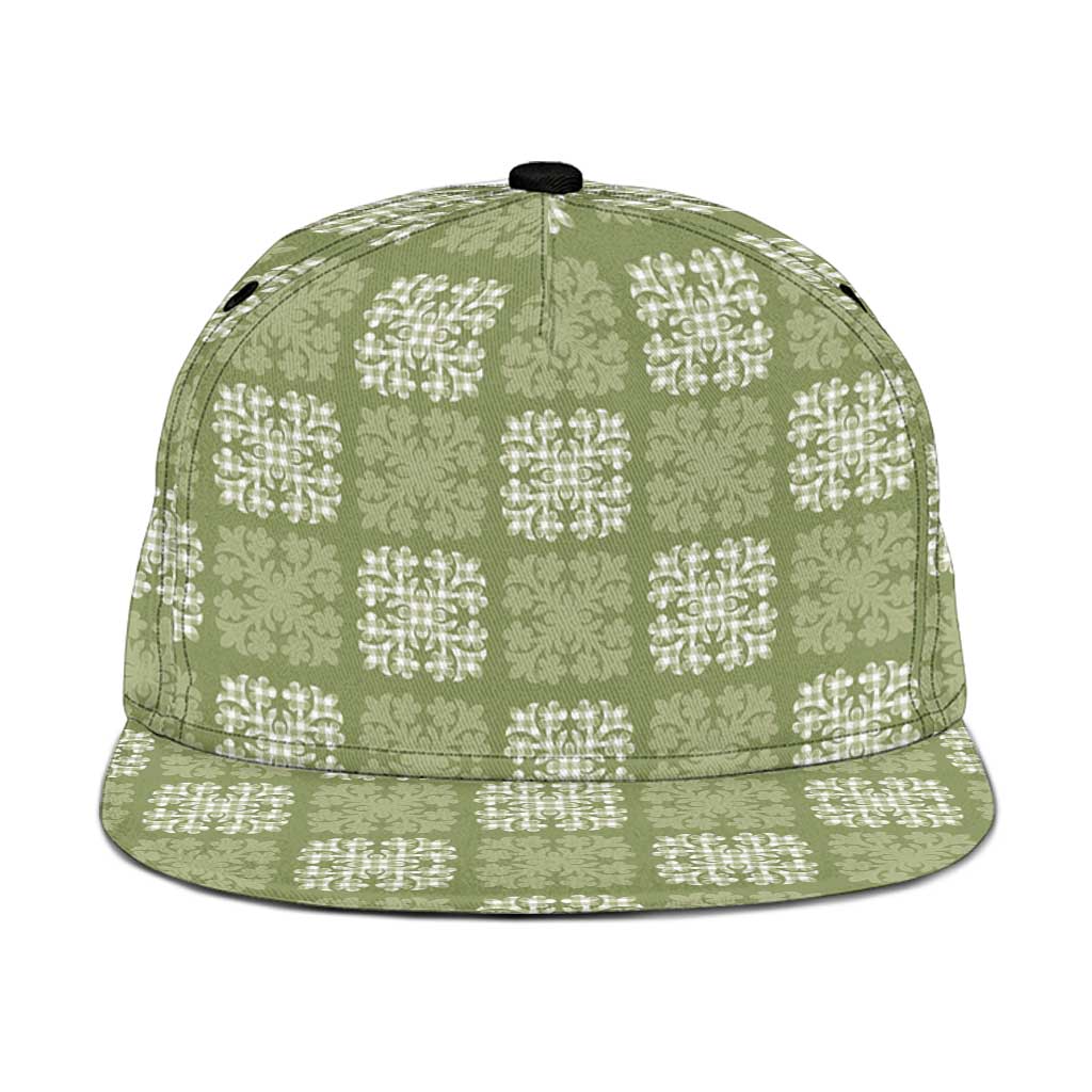 Vesuvian Green Palaka Quilt Hawaii Snapback Cap Traditional Hawaii-plaid Pattern LT14 One Size Vesuvian Green - Polynesian Pride