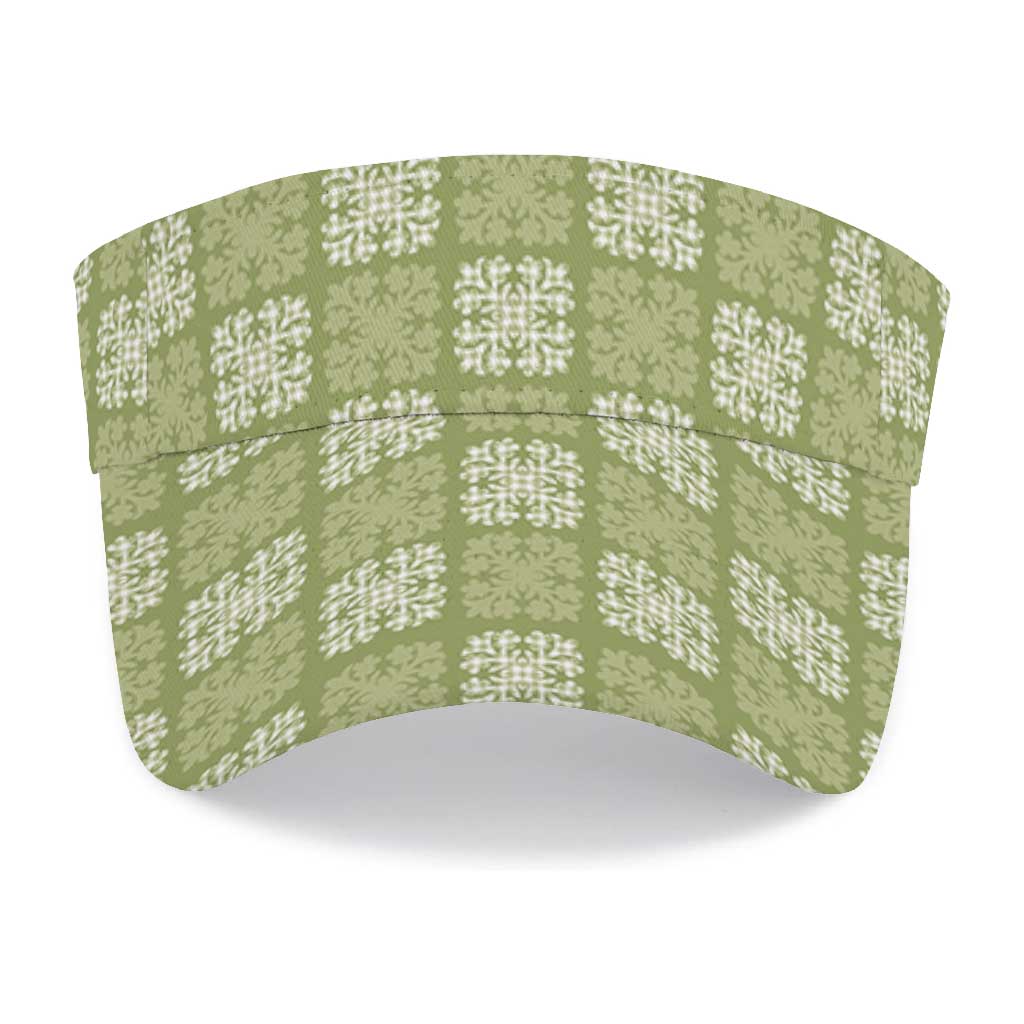 Vesuvian Green Palaka Quilt Hawaii Sun Visor Cap Traditional Hawaii-plaid Pattern LT14 - Polynesian Pride