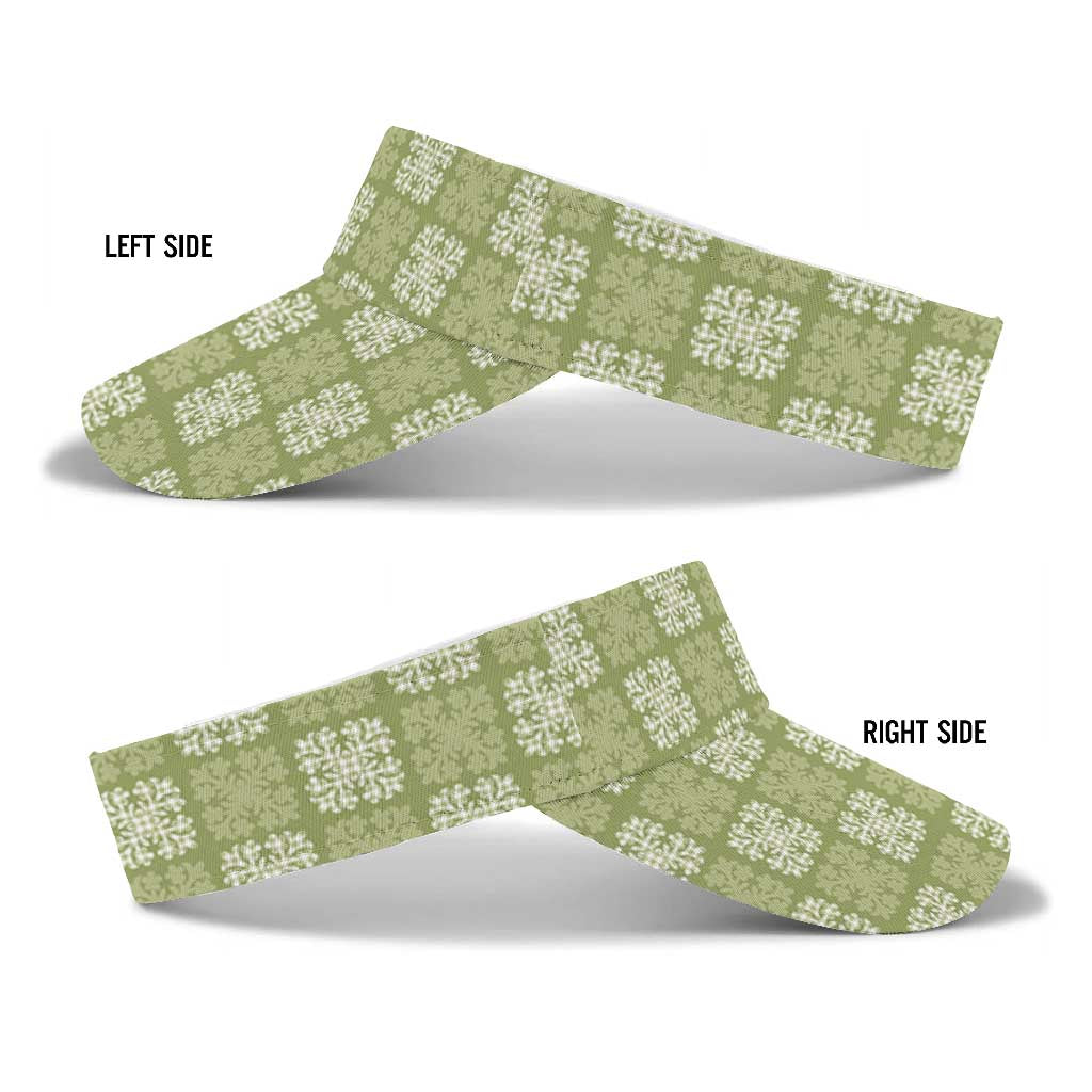 Vesuvian Green Palaka Quilt Hawaii Sun Visor Cap Traditional Hawaii-plaid Pattern LT14 - Polynesian Pride