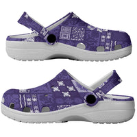 Vintage Hawaiian Quilting Patterns Clogs Shoes Purple Style Tribal Fabric Patchwork LT9 - Polynesian Pride