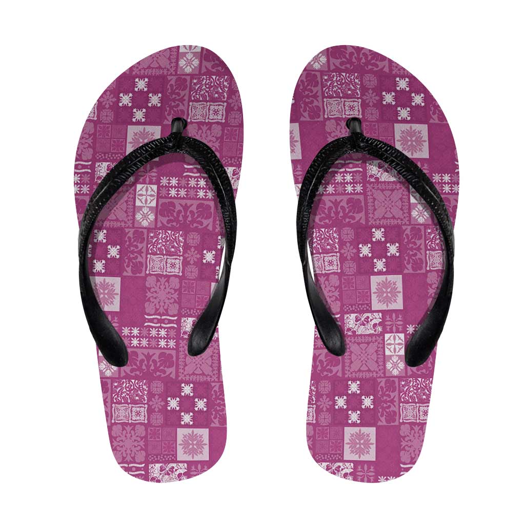 Vintage Hawaiian Quilting Patterns Flip Flops Pink Style Tribal Fabric Patchwork LT9 Pink - Polynesian Pride