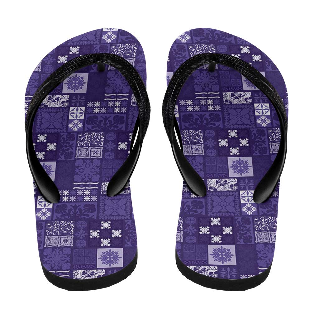 Vintage Hawaiian Quilting Patterns Flip Flops Purple Style Tribal Fabric Patchwork LT9 - Polynesian Pride