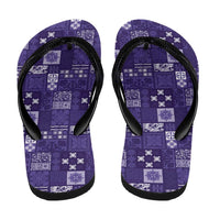 Vintage Hawaiian Quilting Patterns Flip Flops Purple Style Tribal Fabric Patchwork LT9 - Polynesian Pride