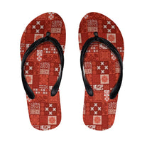 Vintage Hawaiian Quilting Patterns Flip Flops Red Style Tribal Fabric Patchwork LT9 Red - Polynesian Pride