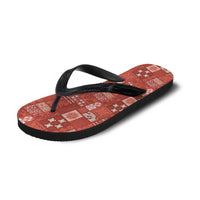 Vintage Hawaiian Quilting Patterns Flip Flops Red Style Tribal Fabric Patchwork LT9 - Polynesian Pride