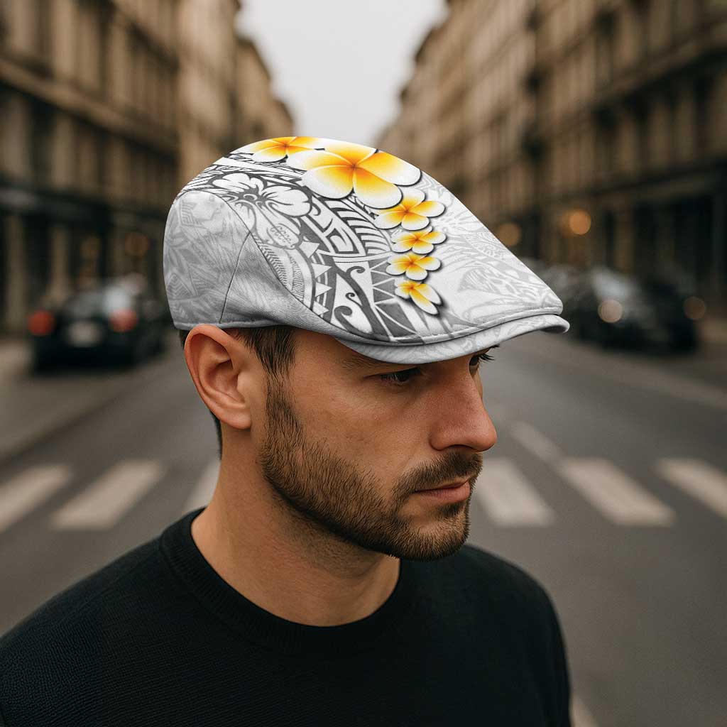 White Tropical Plumeria With Galaxy Polynesian Art Jeff Hat LT14 - Polynesian Pride