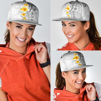 White Tropical Plumeria With Galaxy Polynesian Art Snapback Cap LT14 - Polynesian Pride