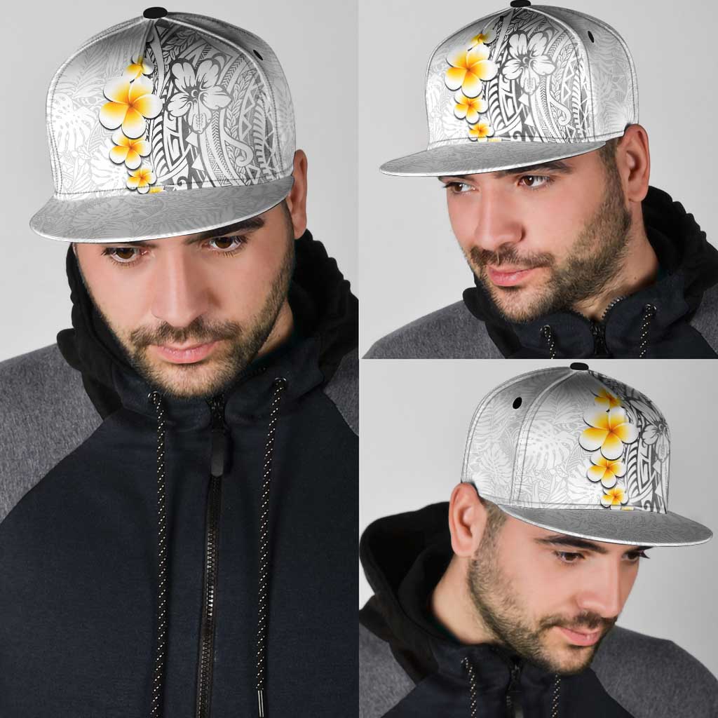 White Tropical Plumeria With Galaxy Polynesian Art Snapback Cap LT14 - Polynesian Pride