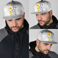 White Tropical Plumeria With Galaxy Polynesian Art Snapback Cap LT14 - Polynesian Pride