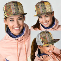Yellow Aotearoa Kowhaiwhai Pattern Mesh Trucker Cap NZ Maori Quilt Style LT14 - Polynesian Pride