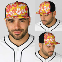 Yellow Hawaii Hibiscus Baseball Net Cap Tropical Flowers Seamless Pattern LT14 - Polynesian Pride