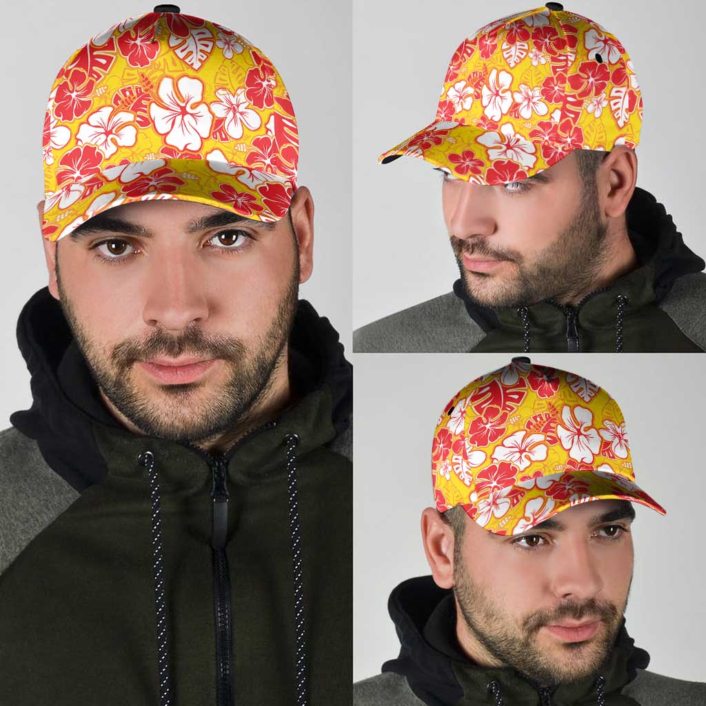 Yellow Hawaii Hibiscus Classic Cap Tropical Flowers Seamless Pattern LT14 - Polynesian Pride