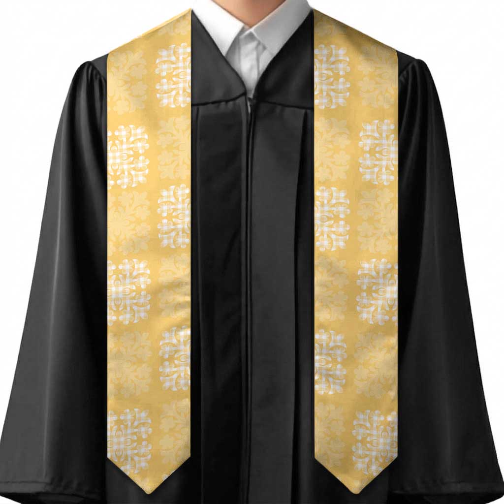 Yellow Palaka Quilt Hawaii Graduation Stole Traditional Hawaii-plaid Pattern LT14 - Polynesian Pride