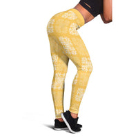 Yellow Palaka Quilt Hawaii Leggings Traditional Hawaii-plaid Pattern LT14 - Polynesian Pride