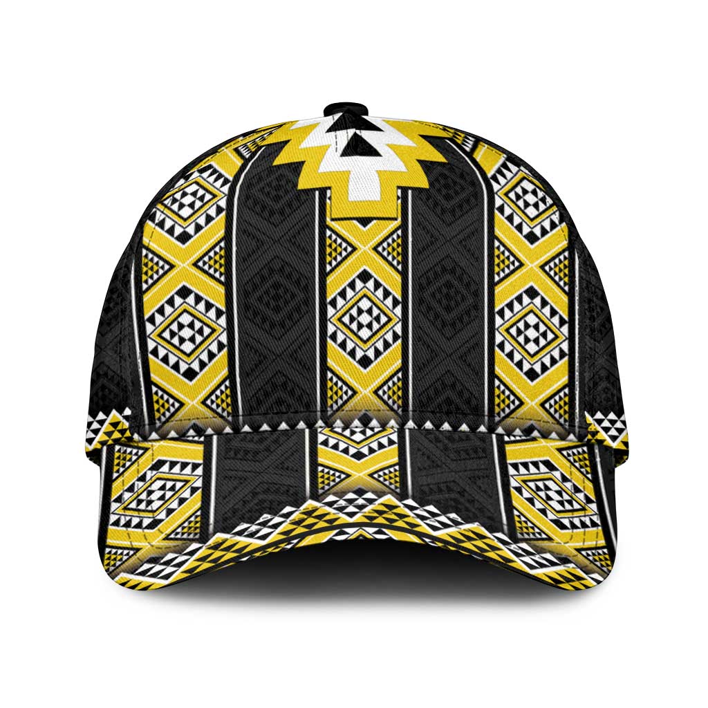Yellow Taniko Aotearoa Classic Cap Niho Taniwha Mix Poutama LT14 Universal Fit Yellow - Polynesian Pride