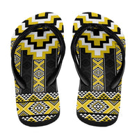 Yellow Taniko Aotearoa Flip Flops Niho Taniwha Mix Poutama LT14 - Polynesian Pride
