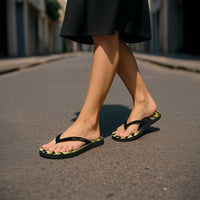 Yellow Taniko Aotearoa Flip Flops Niho Taniwha Mix Poutama LT14 - Polynesian Pride