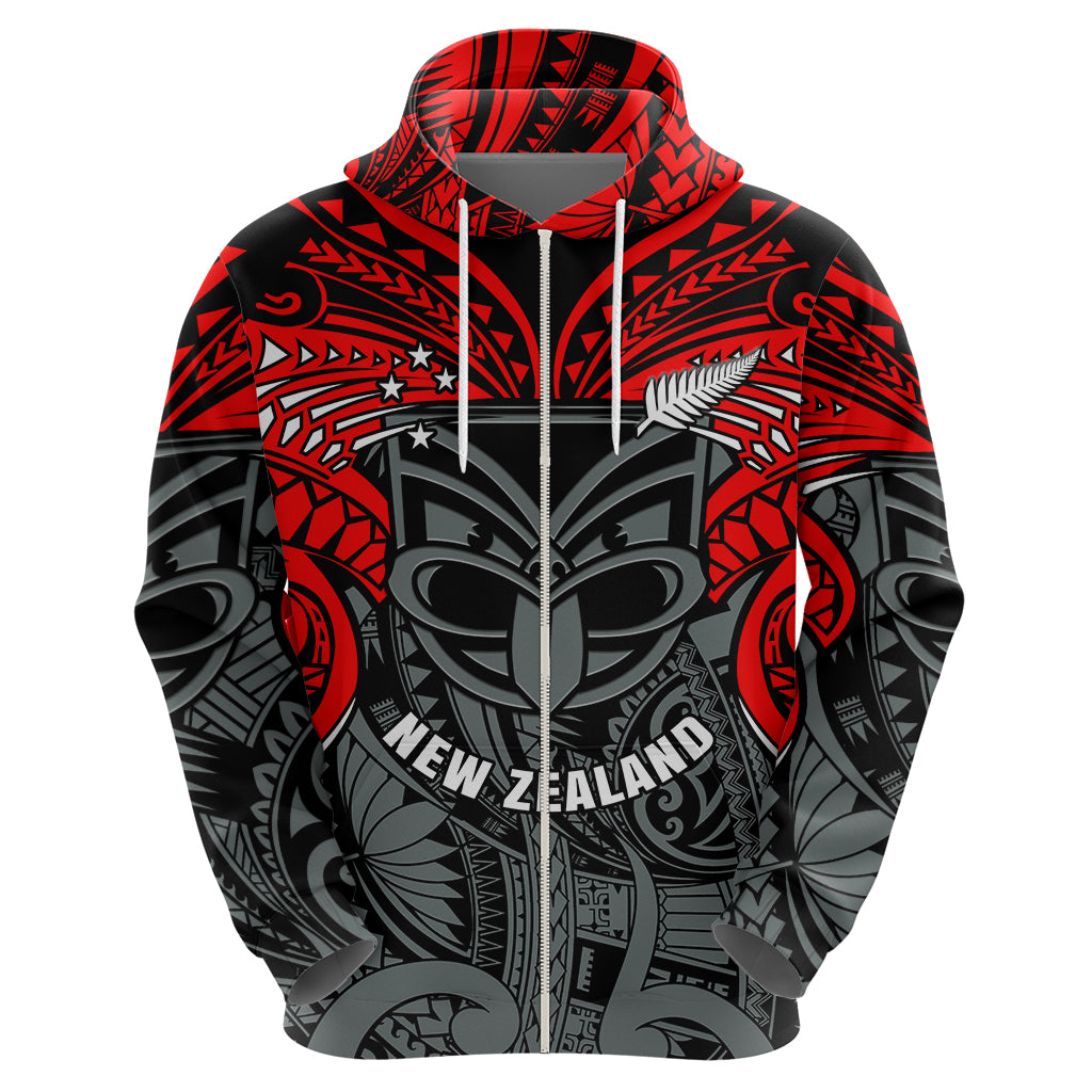 New Zealand Maori Hoodie - Warriors Rugby Pullover Hoodie Zip Hoodie Black - Polynesian Pride