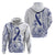 Polynesian Blue Power Hoodie Colon Cancer Ribbon Turtle and Flowers - White Ver LT7