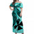 Wallis et Futuna Off Shoulder Long Dress Version Luxurious Blue LT13 Long Dress Blue - Polynesian Pride