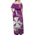 Wallis et Futuna Off Shoulder Long Dress Hammerhead Shark Purple LT13 - Polynesian Pride