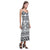 Polynesia Pattern V - Neck Open Fork Long Dress - White Style - Polynesian Pride