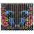 Turtle And Shark With Hibiscus Window Curtain ( Two Piece) One Size 50"x84"(Two Piece) Black - Polynesian Pride