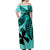 Wallis et Futuna Off Shoulder Long Dress Version Luxurious Blue LT13 - Polynesian Pride