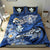 Kanaka Maoli (Hawaiian) Bedding Set - Waves Polynesian Turtle Hibiscus (Dark Blue) - Polynesian Pride