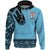 Fiji Strong Hoodie Fijian Tapa Blue Unisex Blue - Polynesian Pride