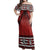 Tonga Pattern Style Off Shoulder Long Dress Women Red - Polynesian Pride