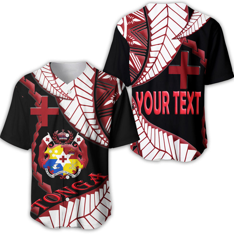(Custom Personalised) Tonga Emancipation Day Baseball Jersey Kupesi Pattern No.1 Black LT9 6XL - Polynesian Pride