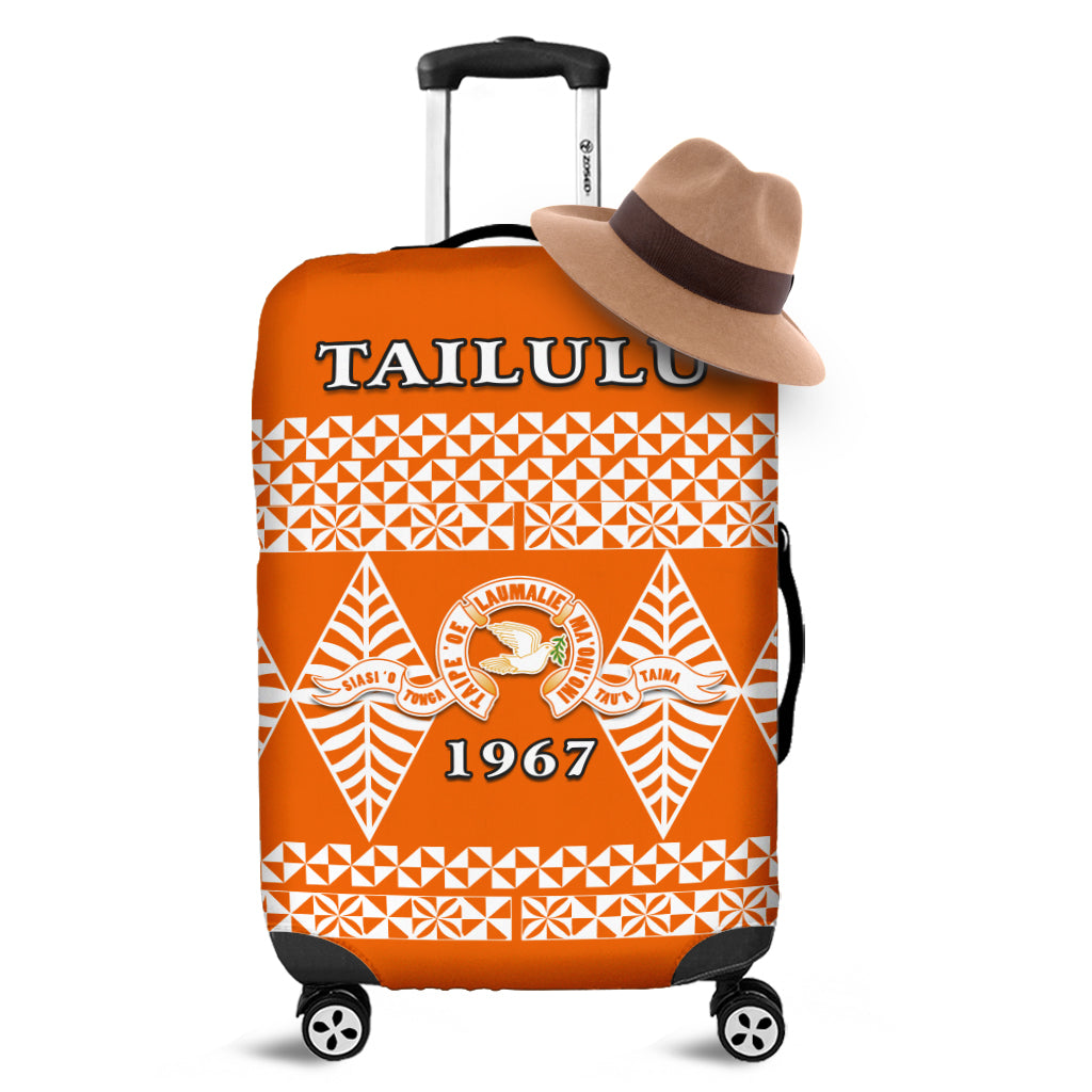 Tailulu College Luggage Covers Tonga Pattern Version 02 LT13 Orange - Polynesian Pride