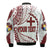 (Custom Personalised) Tonga Emancipation Day Bomber Jacket Kupesi Pattern No.1 White LT9 - Polynesian Pride