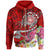 American Samoa Polynesian Zip up Hoodie Turtle Plumeria (Red) Unisex Red - Polynesian Pride