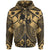 Tonga Polynesian Zip up Hoodie Tonga Gold Seal with Polynesian tattoo Unisex Gold - Polynesian Pride