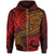 American Samoa Zip up Hoodie Red Shark Polynesian Tattoo Unisex Red - Polynesian Pride