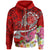 Hawaii Zip up Hoodie Turtle Plumeria Polynesian Tattoo Red Color Unisex Red - Polynesian Pride