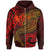 Kosrae Zip up Hoodie Red Shark Polynesian Tattoo Unisex Red - Polynesian Pride