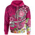 American Samoa Polynesian Zip up Hoodie Turtle Plumeria (Pink) Unisex Pink - Polynesian Pride