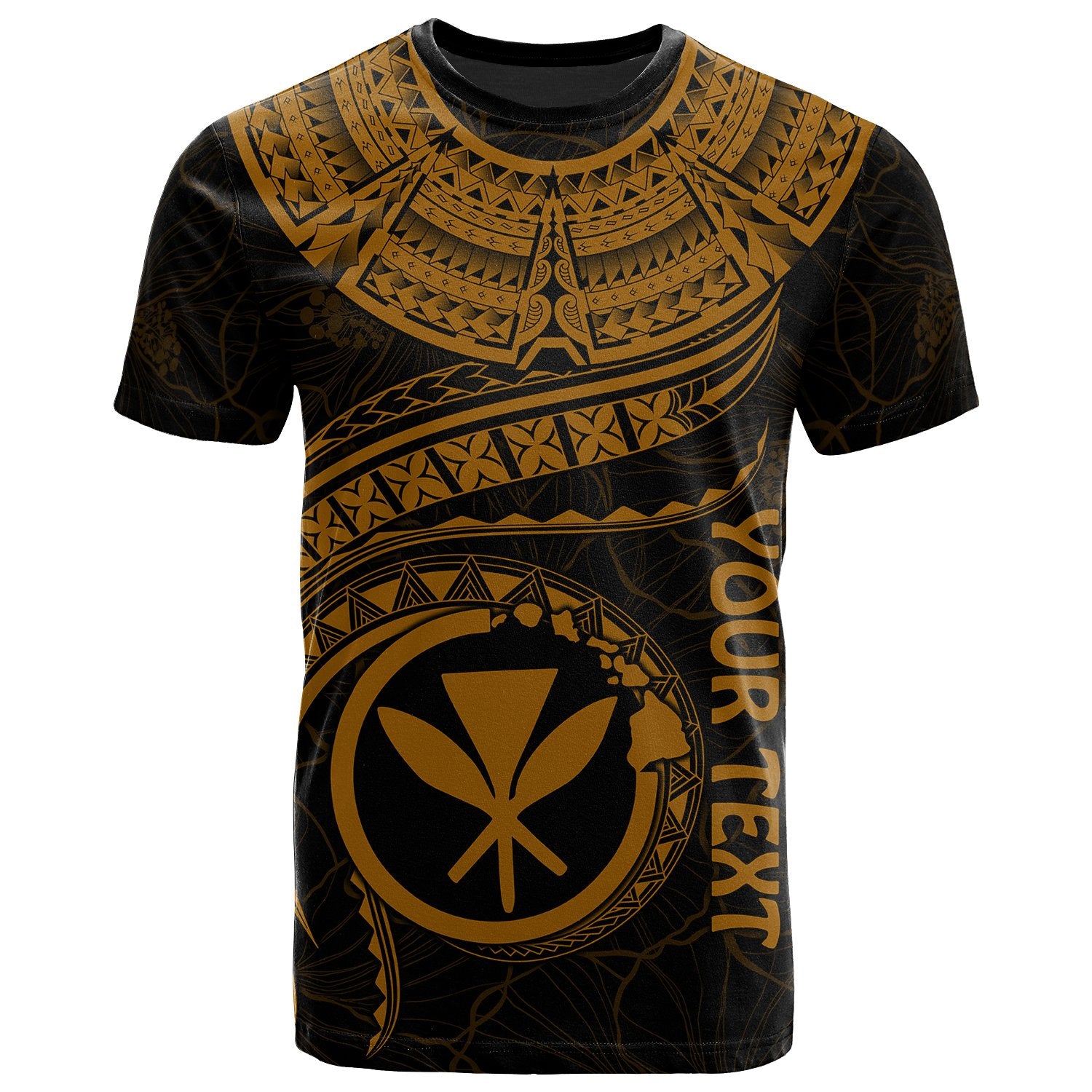 Polynesian Hawaii Kanaka Maoli Custom T Shirt Hawaiian Waves (Golden) Unisex Golden - Polynesian Pride