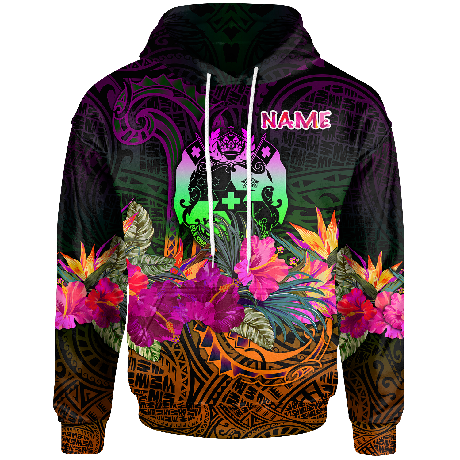 Tonga Polynesian Custom Hoodie Summer Hibiscus Unisex Reggae - Polynesian Pride