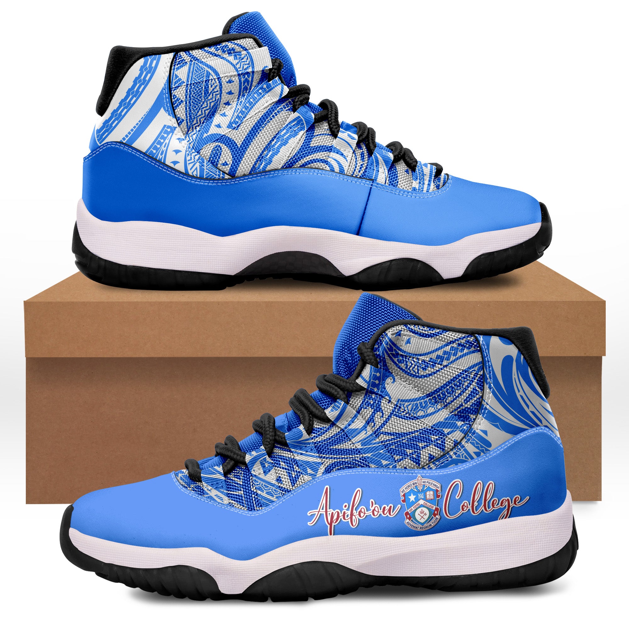 Tonga Apifo'ou College Sneaker J.11 Style No.1 LT6 Blue - Polynesian Pride