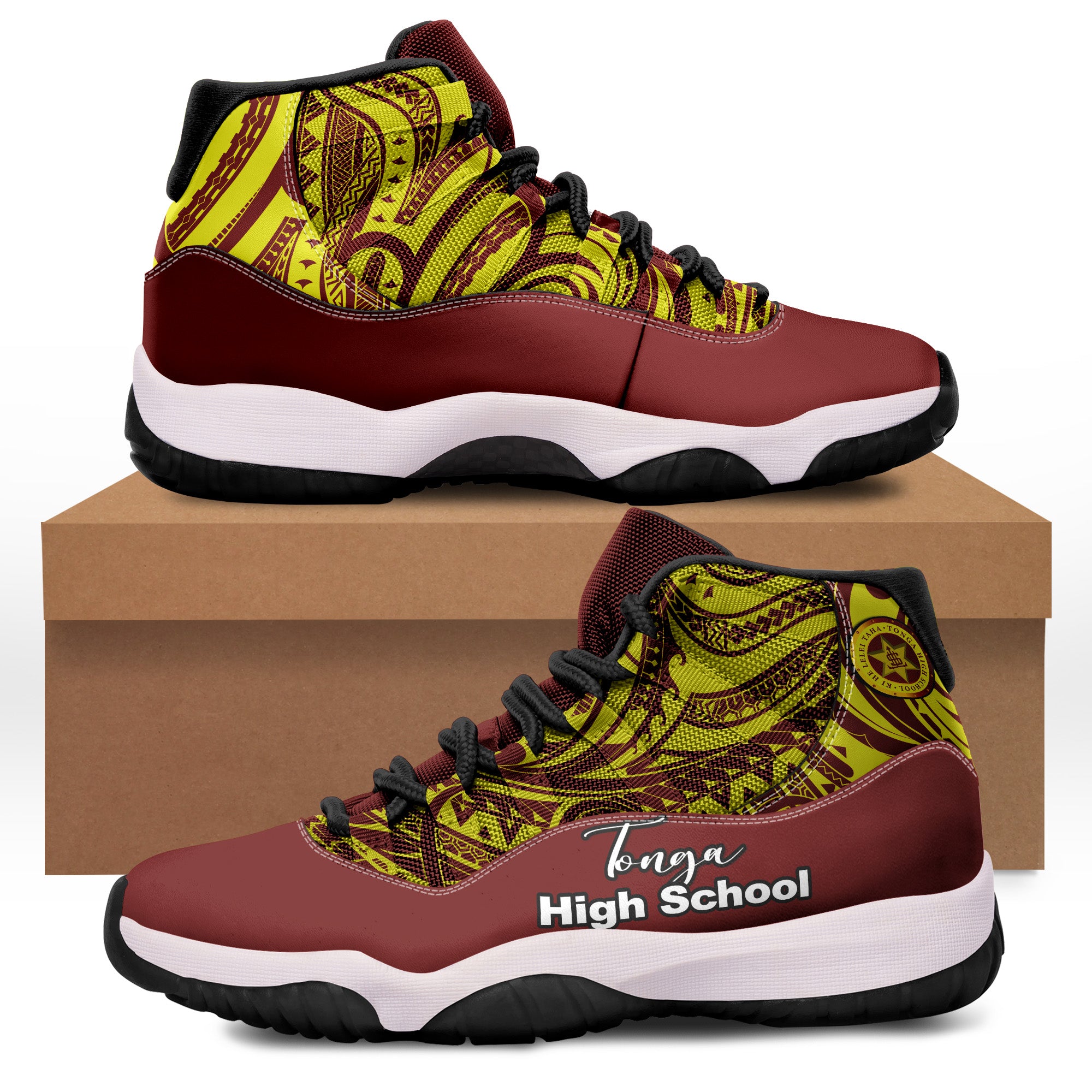 Tonga High School Sneaker J.11 Style No.1 LT6 Brown - Polynesian Pride