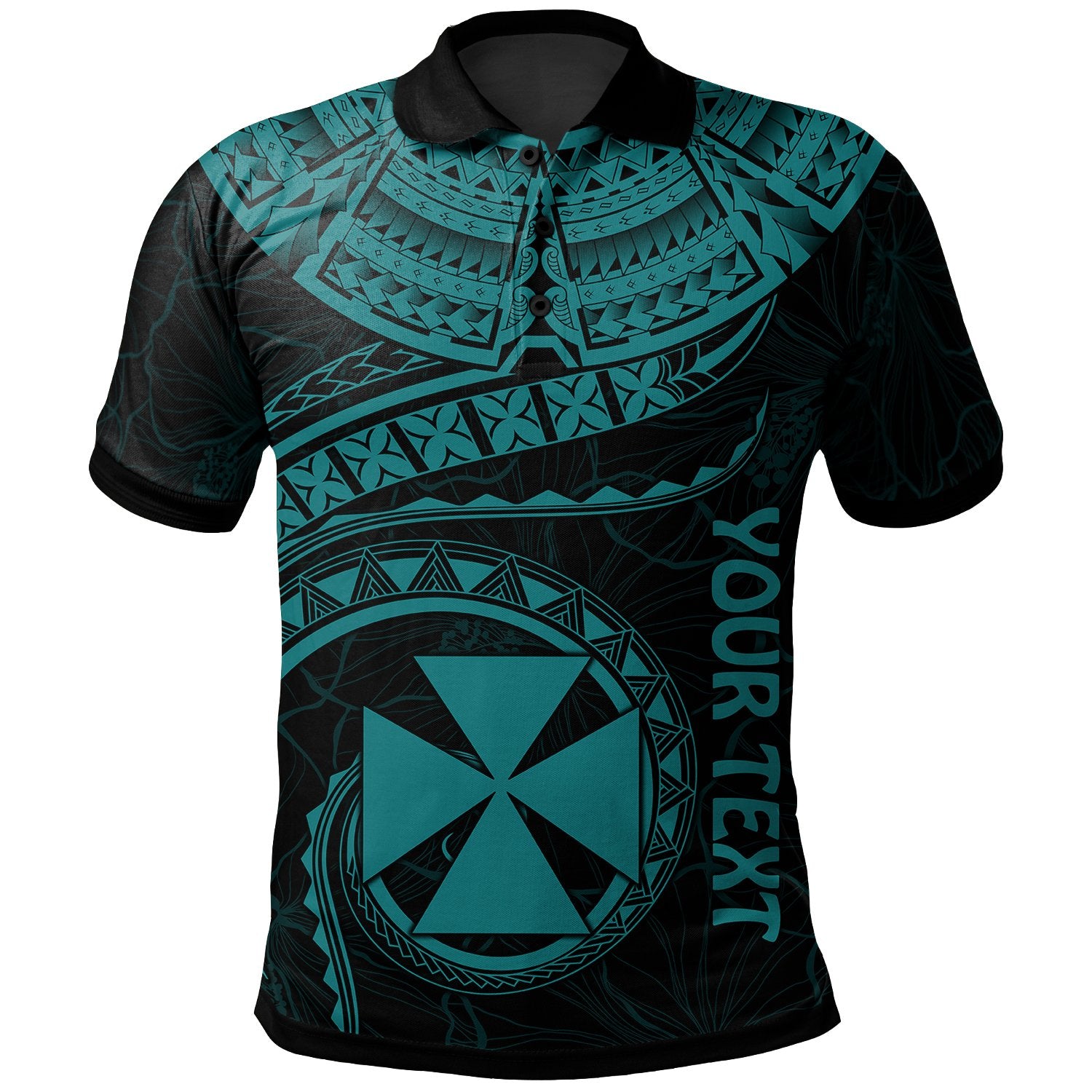 Wallis and Futuna Custom Polo Shirt Polynesian Waves (Turquoise) Unisex Turquoise - Polynesian Pride