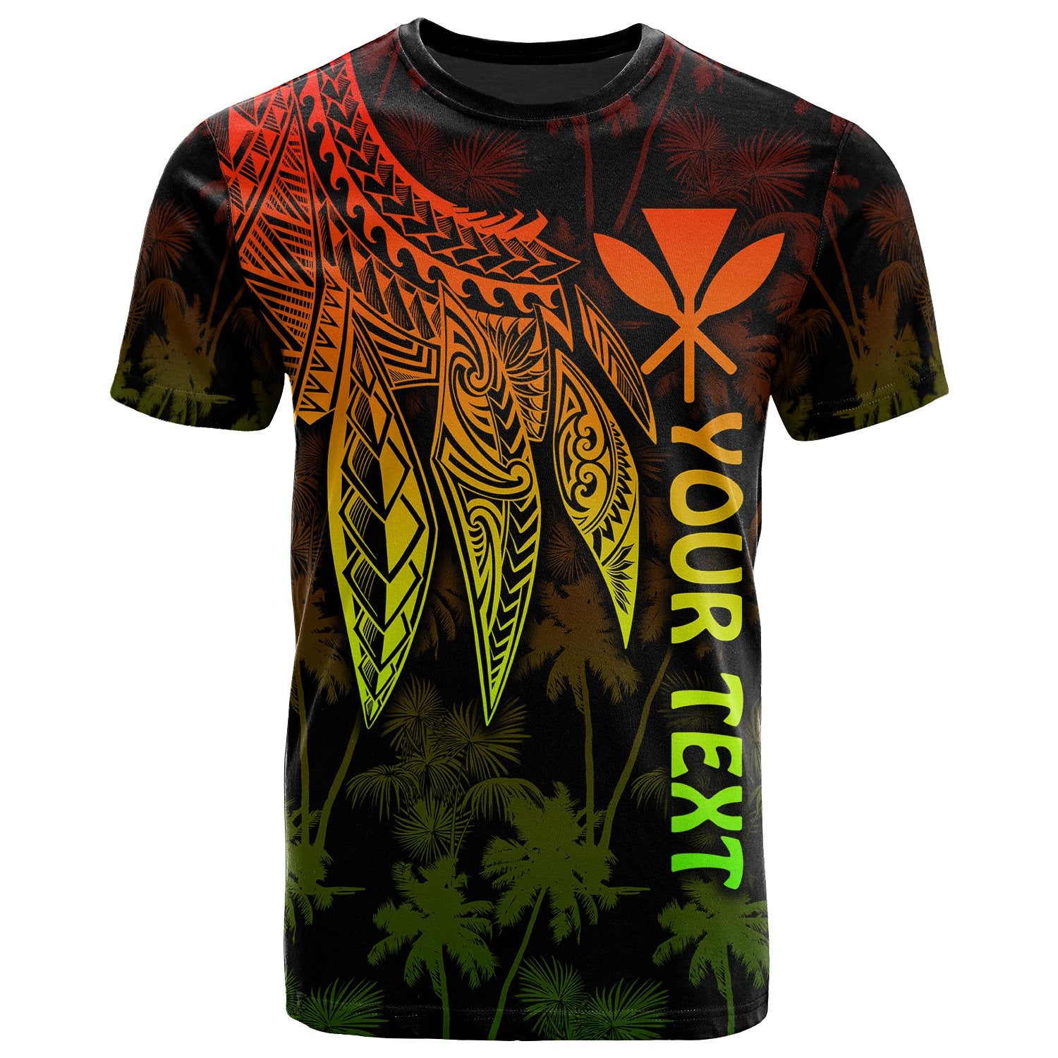 Polynesian Hawaii Kanaka Maoli Custom T shirt Polynesian Wings (Reggae) Unisex Reggae - Polynesian Pride